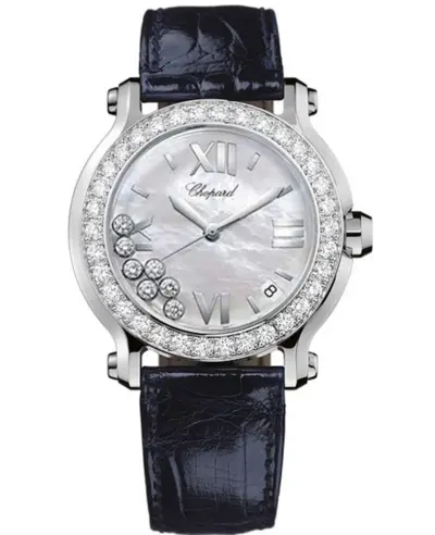 Chopard Happy Sport Medium 36mm Mother of Pearl Dial Diamond - Model 278475-3038 (arb9986)