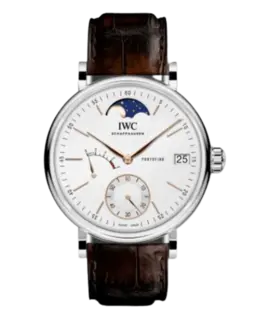 IWC Portofino Hand Wound IW516401 Silver Dial Brown Leather Men's Watch
