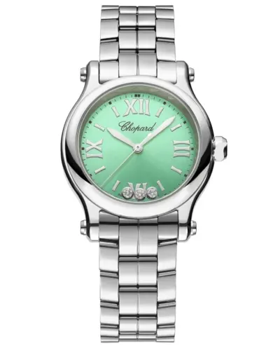 Chopard Happy Sport 30mm Green Diamond Dial Steel Women's Watch Model 278590-3013 (green, arb10059)