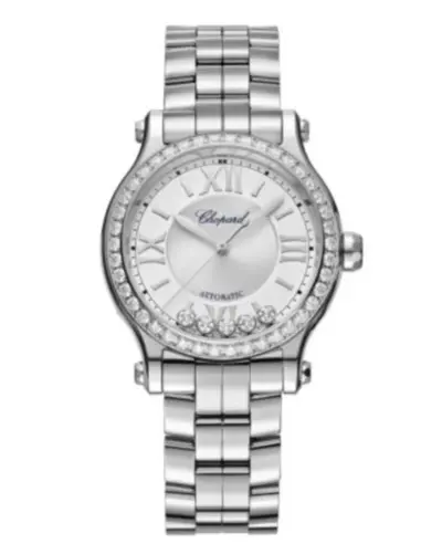 Chopard Happy Sport Silver Dial Steel Women's Watch - Model 278608-3004 (arb10075)