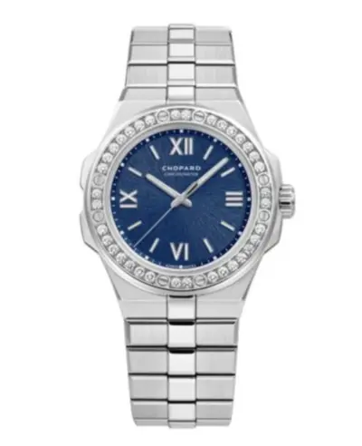 Chopard Alpine Eagle 36 Automatic Blue Dial Diamond Bezel Steel Women's Watch Model 298601-3004 (blue, arb10119)
