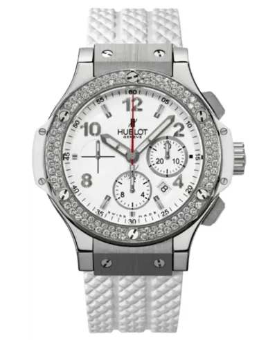 Hublot Big Bang 44mm St. Moritz Automatic Chronograph White Dial Diamond Bezel Rubber Strap Men's Watch - Model 301.SE.230.RW.114 (white, arb10146)