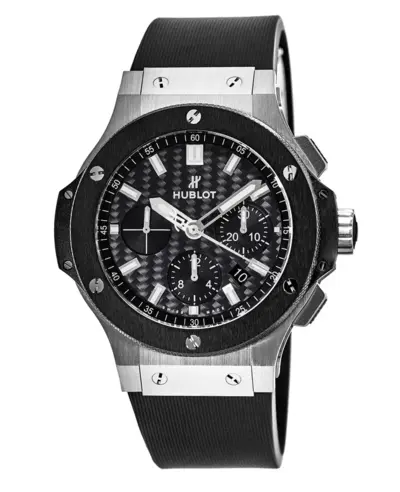 Hublot Big Bang 44mm Ceramic Carbon Fiber Chronograph Dial Rubber Strap Men's Watch Model: 301.SM.1770.RX (black, arb10148)