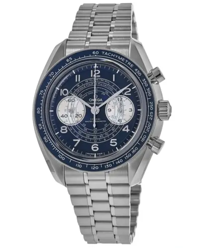Authentic Omega Speedmaster Chronoscope Co-Axial Master Chronometer Chronograph 43mm Blue Dial Steel Men's Watch Model 329.30.43.51.03.001 (blue, arb10229)