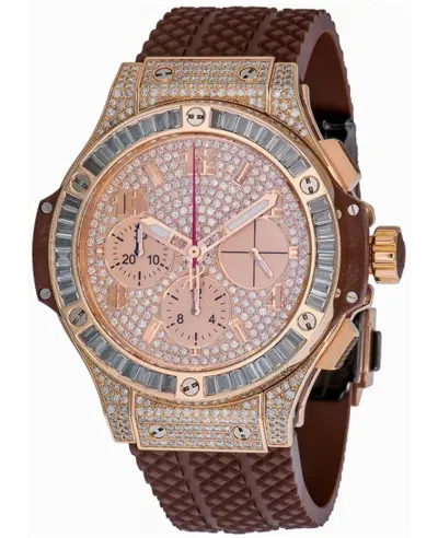 Hublot Big Bang Chronograph Diamond Dial Rubber Strap Men's Watch Model 341.PC.9010.RC.0904 (arb17369)