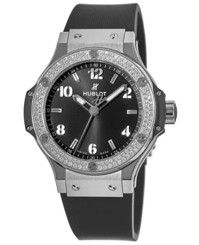 Hublot Big Bang 38mm Black Dial Diamond Rubber Strap Women's Watch Model: 361.SX.1270.RX.1104 (black, arb10284)