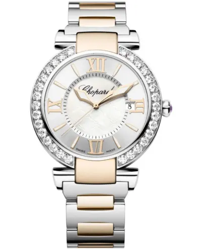 Brand New Authentic Chopard Imperiale 18kt Gold & Steel Diamond Bezel Women's Watch Model 388531-6004 (arb10331)