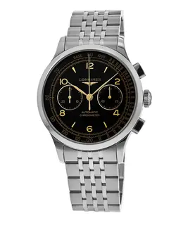 Longines Record Chronometer Black Dial Steel Men's Watch l2.921.4.56.6