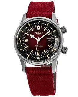 Longines Legend Diver Bordeaux Dial Fabric Strap Unisex Watch l3.374.4.40.2