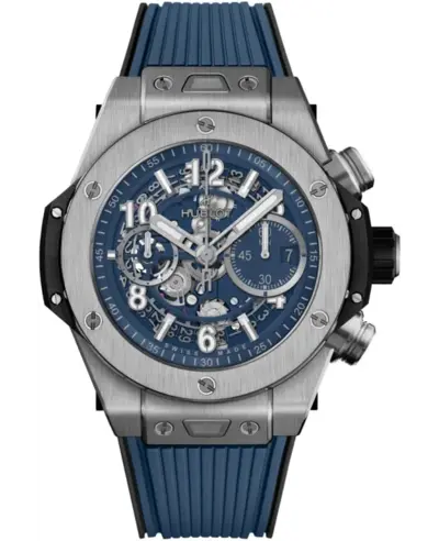 Hublot Big Bang Unico 421.nx.5170.rx Blue Skeleton Dial Rubber Strap Men's Watch (arb10397)