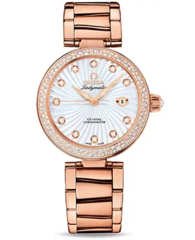 Omega De Ville Red Gold Diamond Watch Women's - Model 425.65.34.20.55.003 (arb10451)