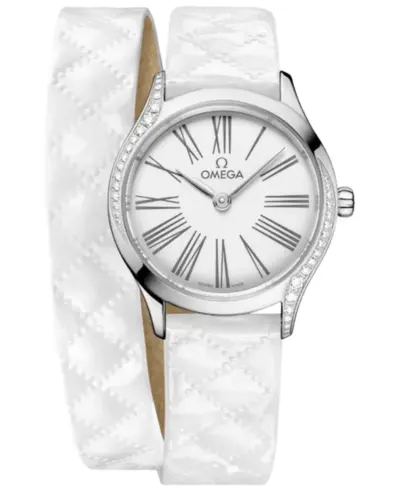 Authentic Omega De Ville Tresor Mini Quartz White Dial Diamond Bezel Women's Watch Model 428.17.26.60.04.008 (white, arb10470)