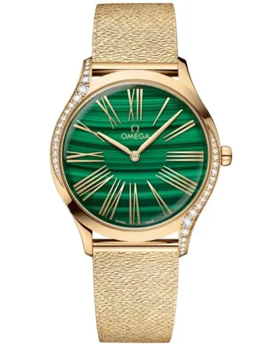 Omega De Ville Tresor Women's Watch Model 428.55.36.60.99.003 Green Dial Yellow Gold Diamonds (green, arb10480)