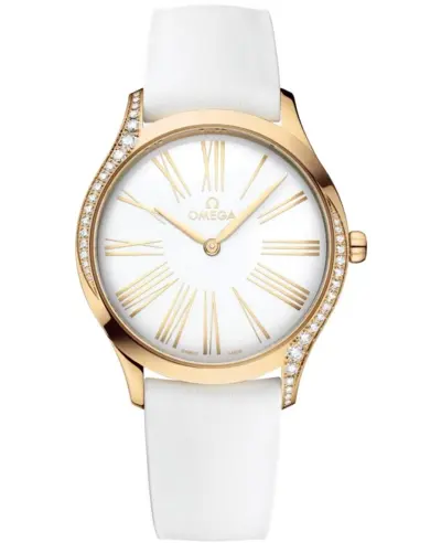 Omega De Ville Tresor White Dial Diamond Rubber Strap Women's Watch 4285736 428.57.36.60.04.001 (white, arb10481)