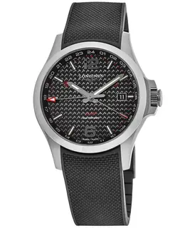 Longines Conquest V.H.P. GMT L37284669 Men's Watch - Black Carbon Dial, Rubber Strap