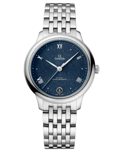 Omega De Ville Prestige Co-Axial Master Chronometer 34mm Automatic Blue Dial Steel Women's Watch Model: 434.10.34.20.03.002 (blue, arb10518)