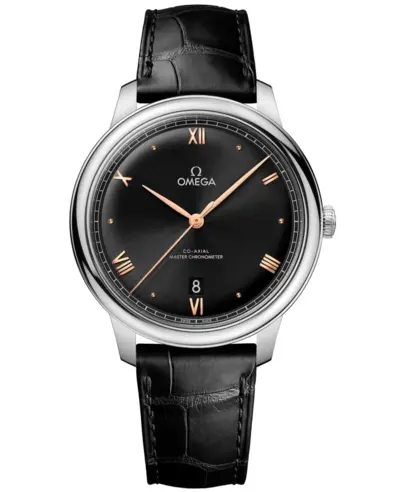 Omega De Ville Prestige Co-Axial Master Chronometer 40mm Automatic Black Dial Leather Strap Men's Watch Model:434.13.40.20.01.001 (black, arb10550)