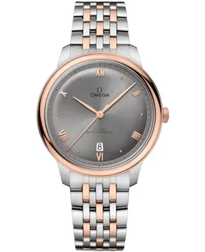 Omega De Ville Prestige Co-Axial Master Chronometer 40mm Automatic Grey Dial 18K Rose Gold Bezel Steel Men's Watch Model: 434.20.40.20.06.001 (arb10580)