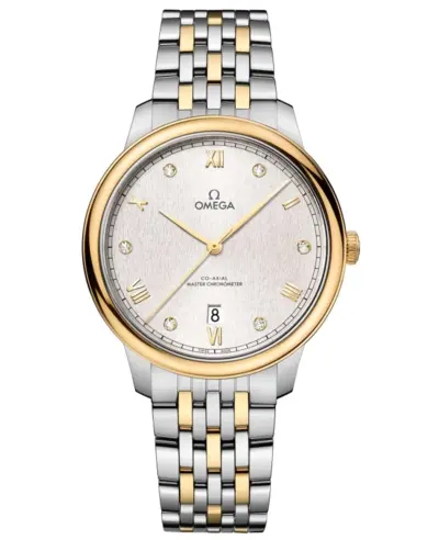 Omega De Ville Prestige Co-Axial Master Chronometer 40mm Automatic Silver Diamond Dial Yellow Gold and Steel Men's Watch Model: 434.20.40.20.52.001 (arb10582)