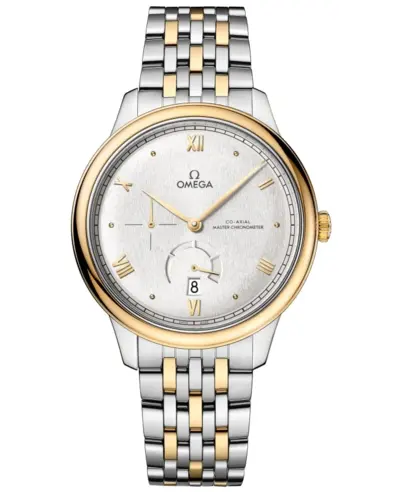 434.20.41.21.02.001 Omega Men's De Ville Prestige Co-Axial Chronometer Automatic Silver Dial Yellow Gold and Steel Watch (arb10586)