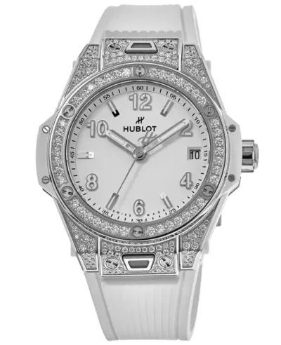 Hublot Big Bang One Click White Dial Diamond Rubber Strap Women's Watch Model 465SE2010RW1604 465.SE.2010.RW.1604 (white, arb10694)