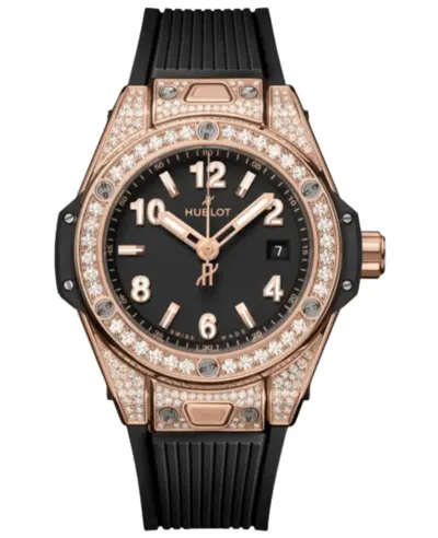 Hublot Big Bang One Click 485.OX.1180.RX.1604 Diamond Set Rose Gold Chronograph Watch (black, arb10701)