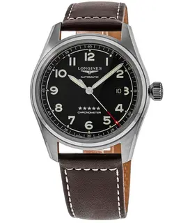 Longines Spirit Automatic 42mm Black Dial Leather Strap Men's Watch l3.811.4.53.0