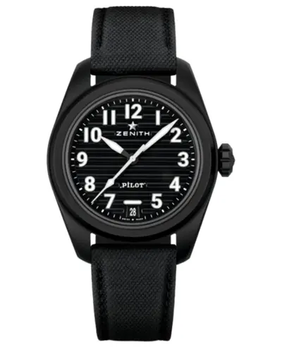 Zenith Pilot Skyline Automatic Black Dial Ceramic Rubber Strap Men's Watch 49.4000.3620/21.I001 (black, arb10706)