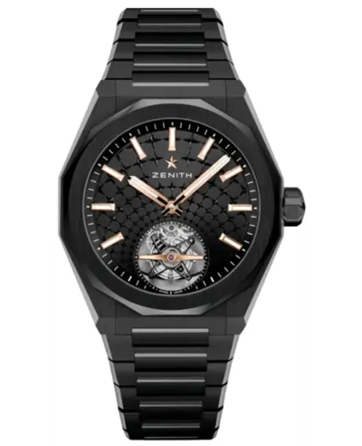 Authentic Zenith Defy Skyline Tourbillon Automatic Ceramic Men's Watch with Black Dial, Model 49.9300.3630/21.I001 (black, arb10713)