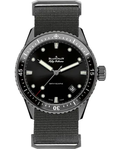 Authentic Blancpain Fifty Fathoms Bathyscaphe Automatic Black Dial Men's Luxury Watch Model 5000-0130-NABA (black, arb10726)
