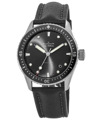 Blancpain 5000-1110-B52A Grey Dial Black Fabric Men's Watch (arb10728)