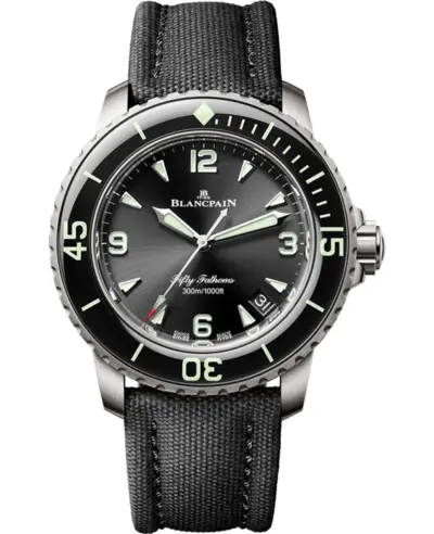 Blancpain Fifty Fathoms Automatic Black Dial Fabric Strap Men's Watch Model 5010-12B30-B52A (black, arb19842)