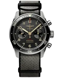 Longines Spirit Flyback L3.821.1.53.2 - Authentic Titanium Men's Watch with Black Dial