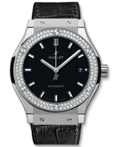 Hublot Classic Fusion Automatic Black Diamond Dial Black Leather Men's Watch 511.NX.1171.LR.1104 (black, arb10766)