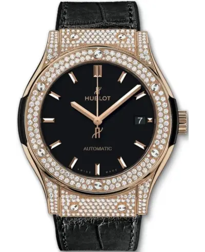 Hublot Classic Fusion Automatic Rose Gold Black Diamond Dial Men's Watch Model 511.OX.1181.LR.1704 (black, arb10779)