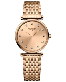 Longines La Grande Classique Quartz Rose Diamond Dial Steel Women's Watch l4.209.1.90.e