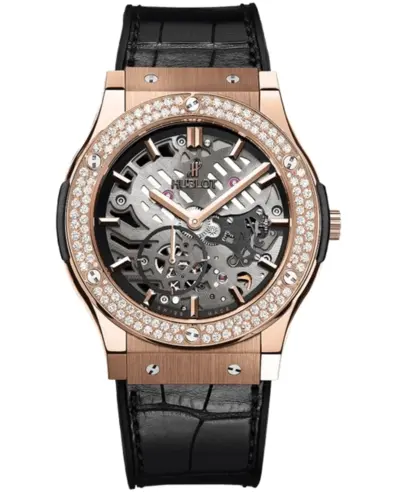 Hublot Classic Fusion Ultra Thin Manual Winding Skeleton Dial Watch Model 515.OX.0180.LR 515.OX.0180.LR.1104 (arb10785)