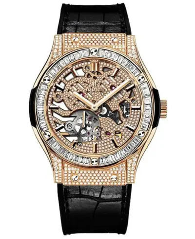 Hublot Classic Fusion Ultra Thin Diamond Skeleton Dial Men's Watch Model:515.OX.9000.LR.0904 (arb17395)
