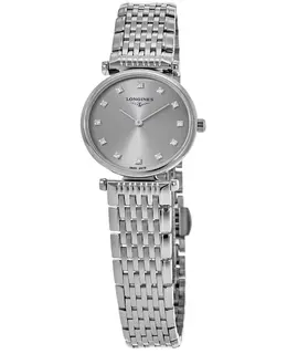 Longines La Grande Classique Quartz 24 mm Grey Diamond Dial Steel Women's Watch L4.209.4.70.6