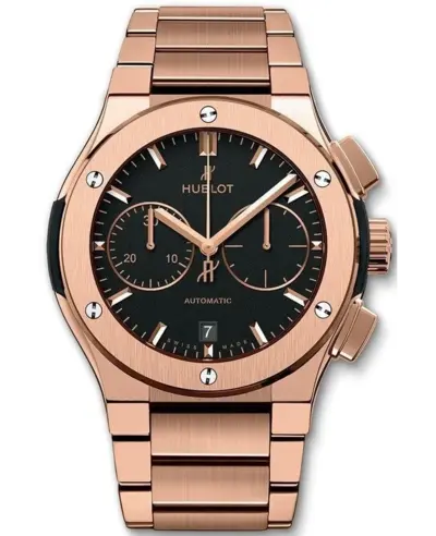 Hublot Classic Fusion Chronograph 520.OX.1180.OX Rose Gold Black Dial Men's Watch (black, arb10803)