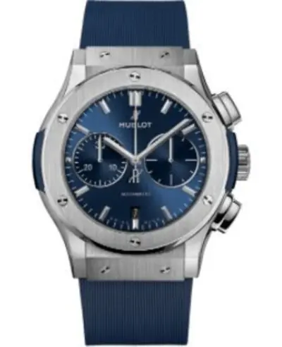 Hublot Classic Fusion Chronograph 45mm Blue Dial Rubber Strap Men's Watch Model: 521.NX.7170.RX (blue, arb10828)
