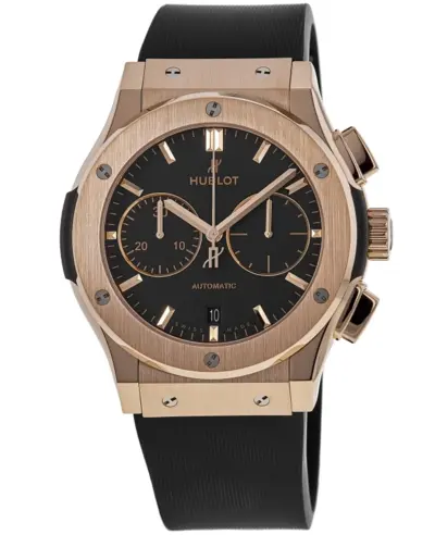 Hublot Classic Fusion Chronograph Model 521.OX.1181.RX, 18kt Rose Gold Case with Black Rubber Strap (black, arb10834)
