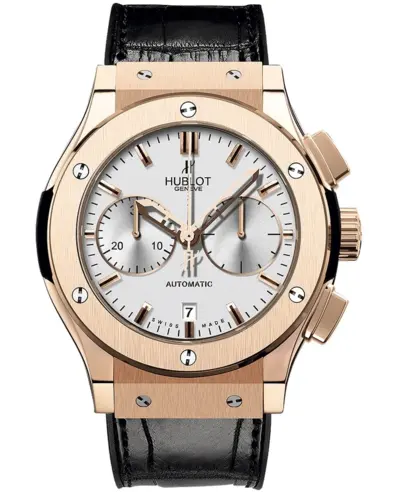 Hublot Classic Fusion Chronograph Watch 521.OX.2610.LR - Rose Gold Case and Silver Opaline Dial (arb10835)