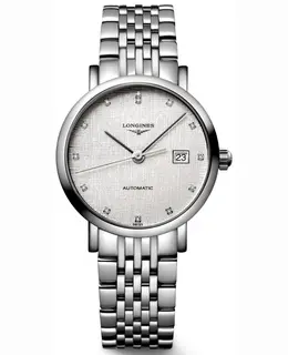 Longines Elegant Automatic Silver Dial with Diamonds (L43104776) - Ref: L4.310.4.77.6
