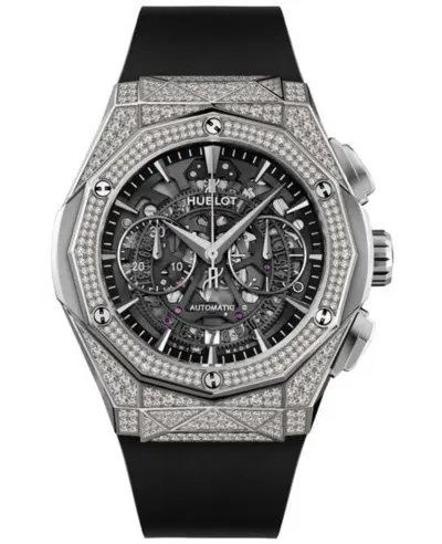 HUBLOT Classic Fusion Aerofusion Skeleton Dial Diamond Black Rubber Strap Men's Watch 525.nx.0170.rx.1704.orl18 (arb10865)