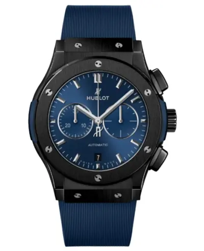 Hublot Classic Fusion Chronograph Ceramic Automatic Blue Dial Rubber Strap Men's Watch Model 541.CM.7170.RX (blue, arb10879)