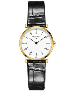 Longines La Grande Classique Quartz White Dial Black Leather Strap Women's Watch l4.512.2.11.b
