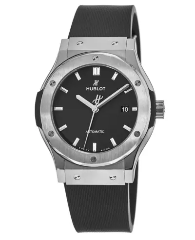 Hublot Classic Fusion Men's Watch 42mm Auto Titanium Black Dial Rubber Strap Model:542NX1171RX 542.NX.1171.RX (black, arb10902)