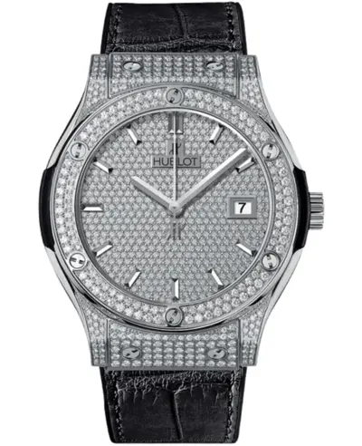 Hublot Classic Fusion Automatic 42mm Diamond Dial Titanium Leather Strap Men's Watch 542.NX.9010.LR.1704 (arb10911)