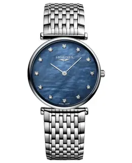 Longines La Grande Classique Quartz Blue Mother of Pearl Diamond Dial Steel Women's Watch l4.512.4.81.c